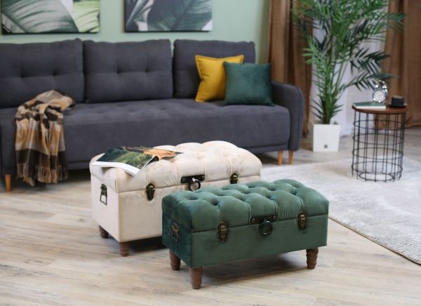 Сундук-пуф Shic B светло-серый, 71,5х37х36,5 см велюр 