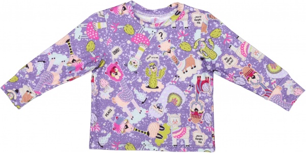 Пижама детская для девочек Roksana Лама №1065/16072 р.92-98 фиолетовый 