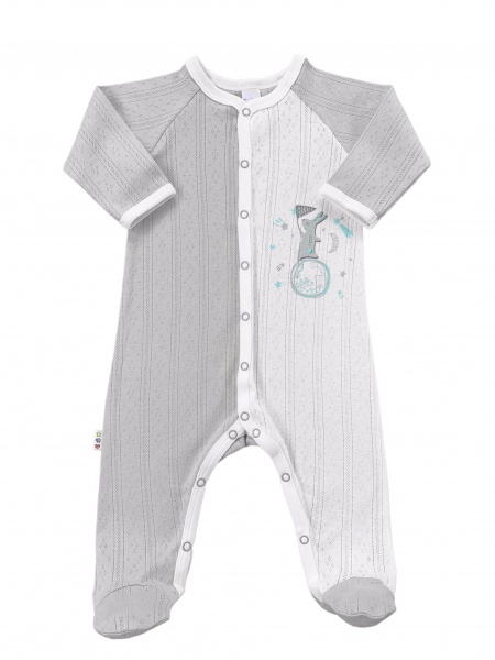 Комбинезон для мальчика ТМ Софія Зайчик ловит звезду р.74 серый 350174 