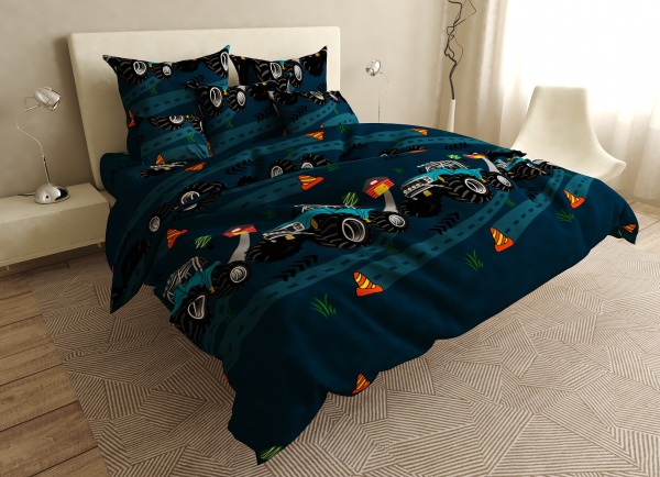 Комплект постільної білизни 1,5 Cars синій UP! (Underprice) 