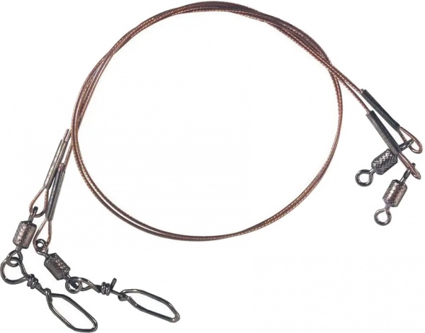 Поводок Balzer 12 кг 25 см 2 шт. 1х7 с вертлюжком и застежкой