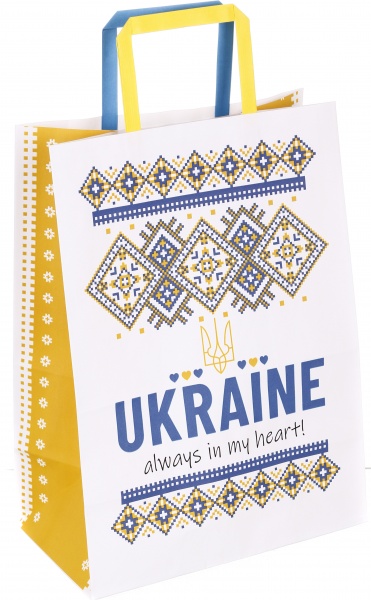 Пакет паперовий 250х150х345 білий з ручками