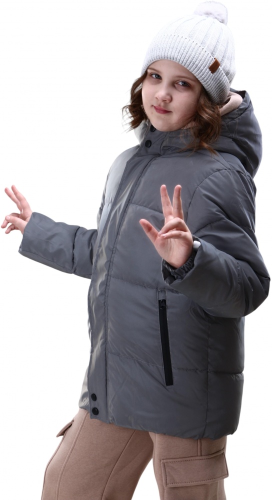 Куртка-пуховик для мальчиков HW р.116–122 серый REFLECTIVE JACKET