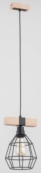 Підвіс ALFA Fibia 1x60 Вт E27 чорний/дерево 60612 