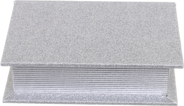 Шкатулка-книга Шик 16х11х4,5 см серебряная