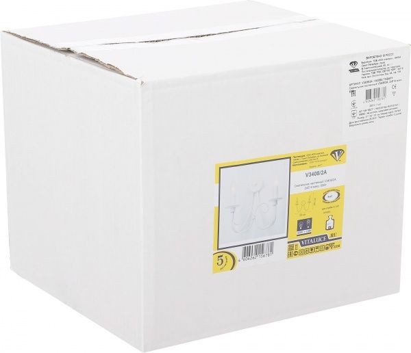 Бра Vitaluce 2x60 Вт E14 білий V3408/2A 