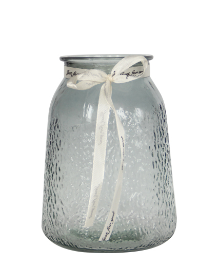 Ваза стеклянная Crystal Shelly (83000261/4) 18,5 см серая 