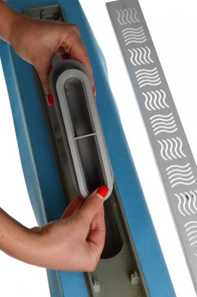 Душевой канал MAXIFLOW с горизонтальным фланцем Standart 60 см решетка Волна