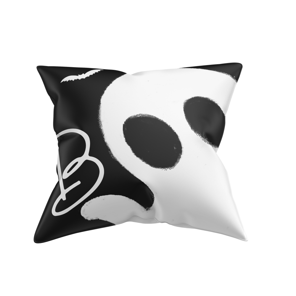 Подушка декоративная Halloween boo 45x45 см белый с черным La Nuit