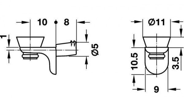Тримач для полиць Hafele 10 шт./уп.