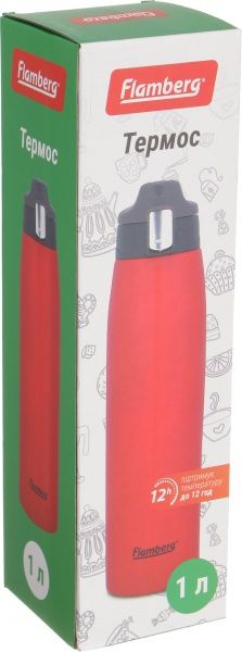 Термос Warm 1000 мл червоний Flamberg