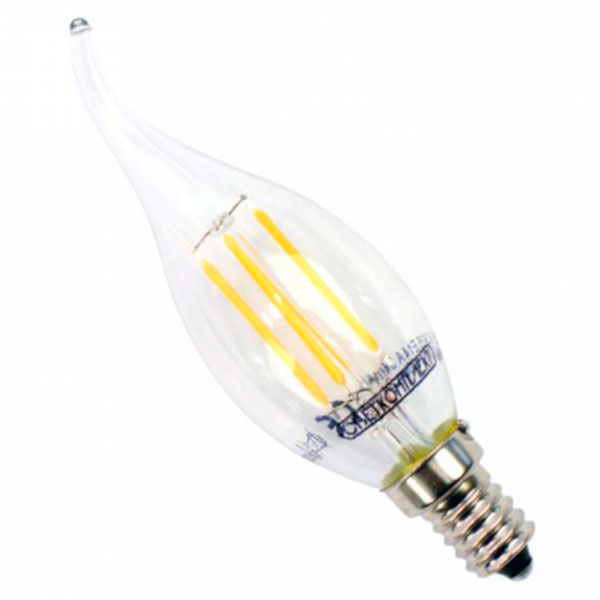 Лампа филаментная LED Светкомплект FLCA35 Е14 4 Вт 3000K