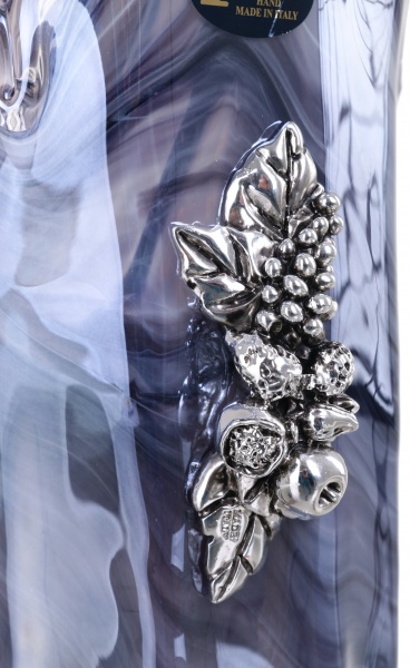 Ваза синяя TULIPANO ALABASTRO BLACK/SILVER 46X38X25 White cristal