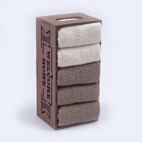 Набор полотенец кухонных Wellcome Home (5 шт./уп.) 30x30 см коричневый Білтекс 