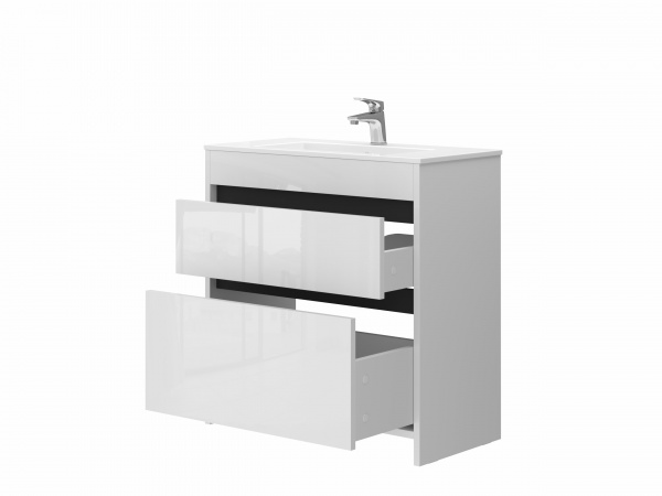 Тумба підлогова ЮВЕНТА Detmold - 80 білий з умивальником 