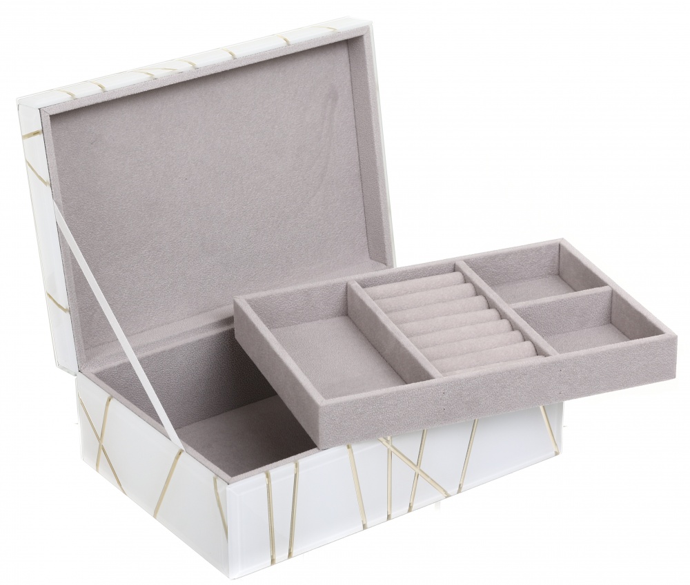 Скринька для прикрас Julie 26x18x9,5 см біло-золота