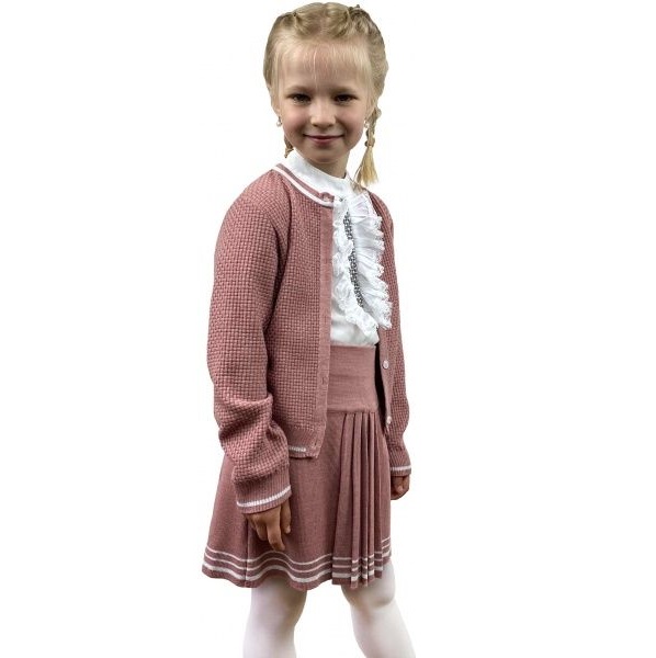 Кофта для девочки ART KNIT Герда пепел розы р.128-134 темно-розовый 