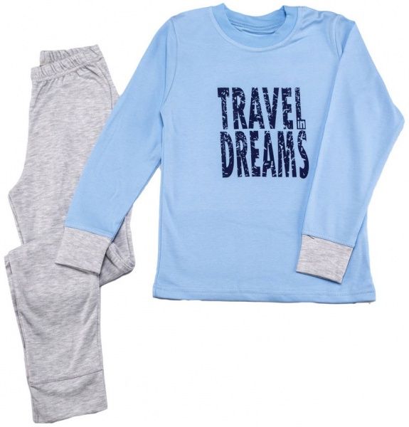 Пижама детская Фламинго р.134 голубой 249-212 