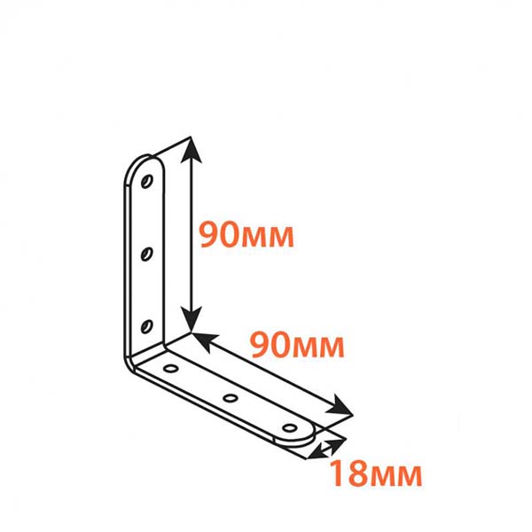 Уголок узкий Kolchuga равносторонний 90x90x18 мм 3 мм