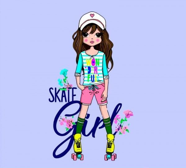 Картина по номерам эконом акриловая живопись по номерам Skate Girl Rosa Start 