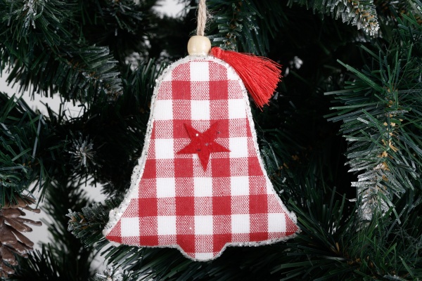 Декоративная подвеска Shunda колокольчик 11 см красный SDE2111311WR