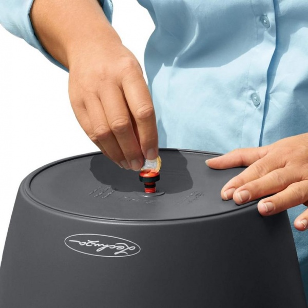 Кашпо Lechuza Classico Color 28 круглий 9л сірий (13204) 