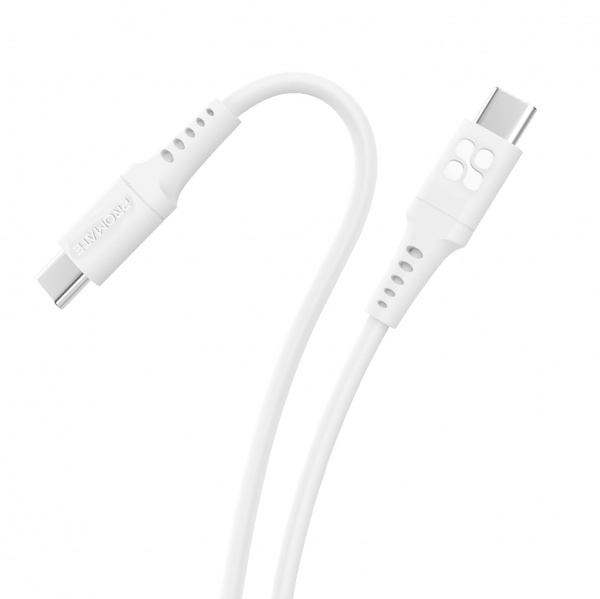Кабель Promate PowerLink-CC120 USB-C to USB-C 60 Вт Power Delivery 1,2 м білий (powerlink-cc120.white) 