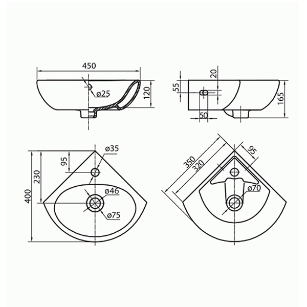 Умывальник  Kolo Runa 35 L82735