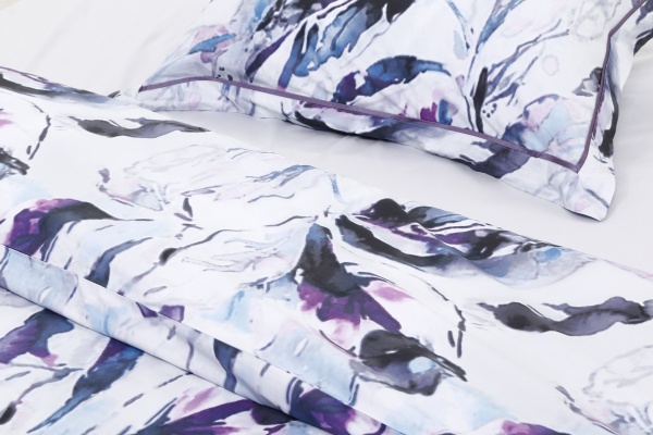 Комплект постільної білизни Viana 1,5 білий із принтом La Nuit (без простирадла) 