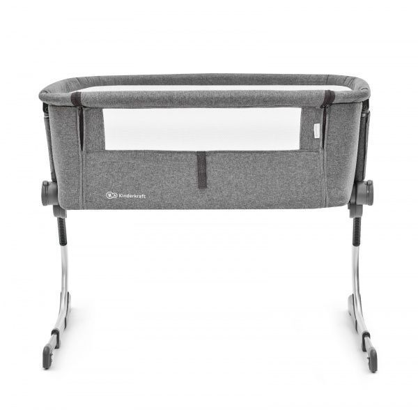 Кровать детская Kinderkraft приставная Uno Grey KKLUNOGRY00000