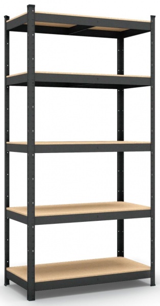 Стелаж металевий фарбований Меткас Бюджет антрацит 2000x1000x500 мм ДСП полиця 5 шт. фарба 