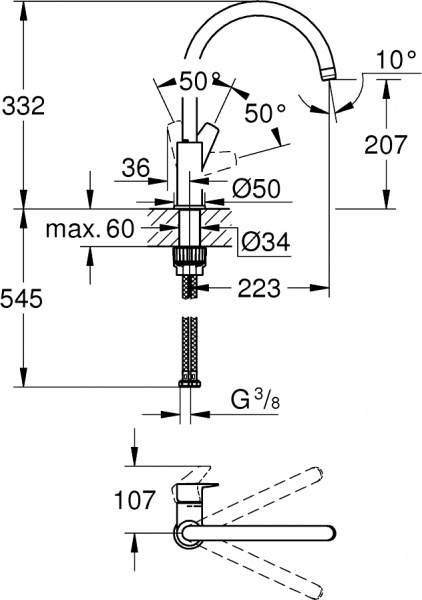Смеситель для кухни Grohe Start Edge 31369001T