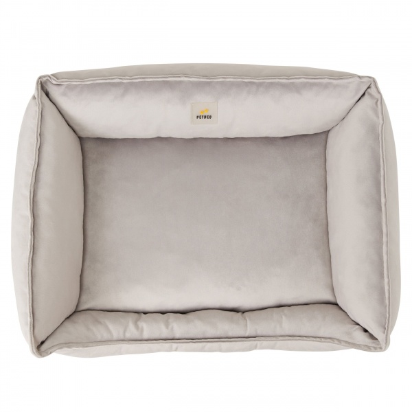 Лежак PETBED Velor Комфорт XL 110x70x27 см серый