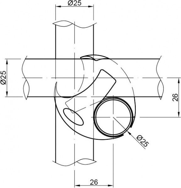 Соединение для трубы R-2SX тройное левое