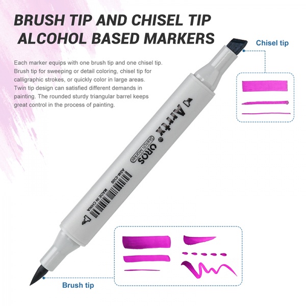 Набор маркеров Arrtx Oros ASM-03PL 24 цвета фиолетовые оттенки LC302505 