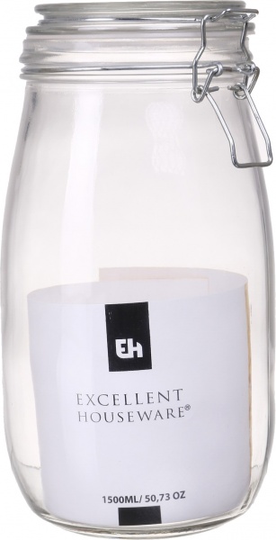 Емкость для хранения с бугельной крышкой 1500 мл стекло Koopman