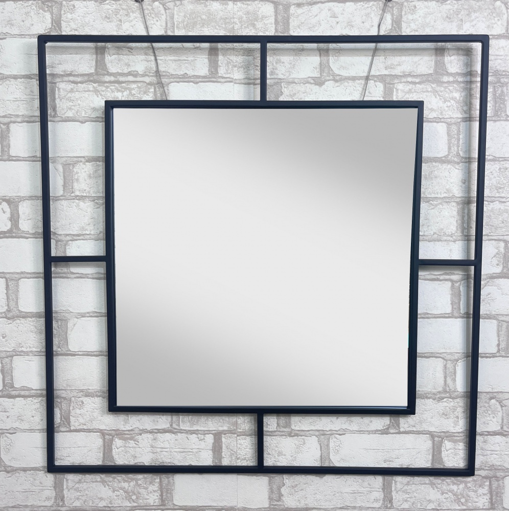 Зеркало в алюминиевой раме квадрат/квадрат в метал.раме 70х70 (ЕС-01010) TM30100 черное