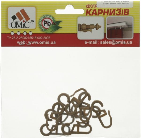 Крючки ОМиС для колец 10 шт. наборной дуб золотой 