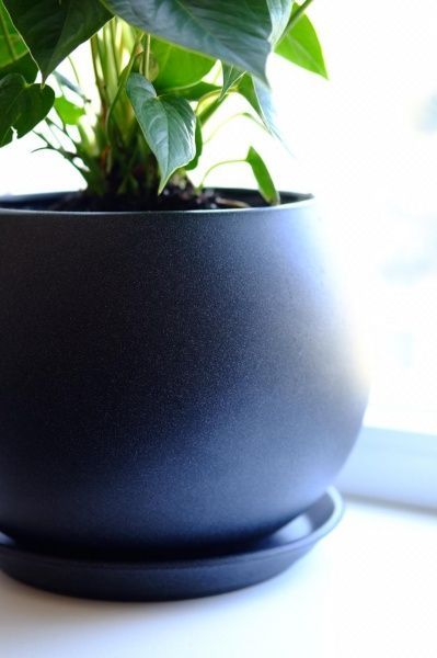 Горшок керамический Ориана-Запорожкерамика Шар крошка круглый 4 л черный 