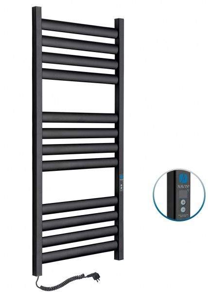 Полотенцесушитель электрический NAVIN Ellipse 500х1200 Digital левый (черный муар) 12-245152-5012