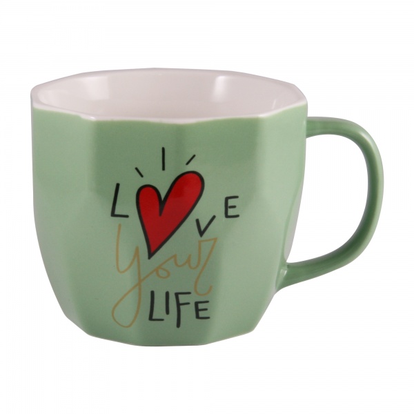 Чашка Love Your Life Mint 360 мл M0520-L254GR Milika