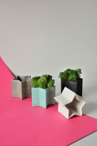 Кашпо декоративне Star темно-сірий бетон