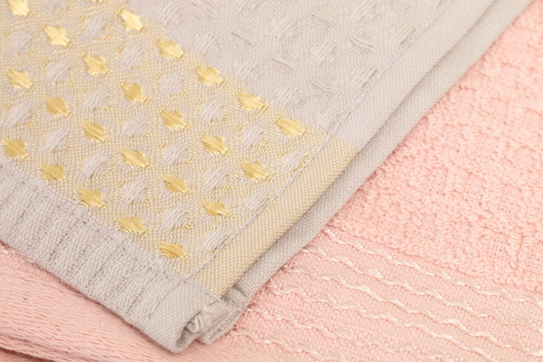 Набір серветок Luna вафельна+махрова (2шт.) 50x30 см рожево-сірий 