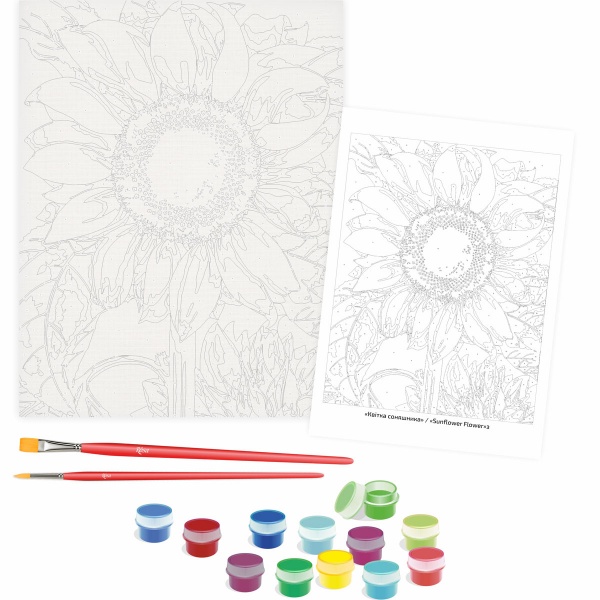 Картина за номерами Квітка соняшника 35x45 см Rosa Start 