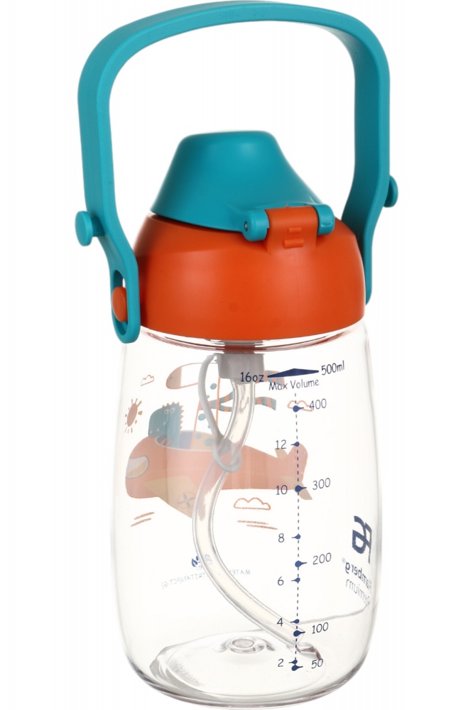 Пляшка для води Flamberg Premium Bambino 500 мл помаранчевий із бірюзовим