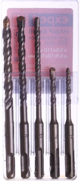 Набір бурів Expert Tools 5/6х110мм + 6/8/10х160 мм SDS-plus 5x