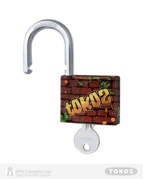 Замок навісний TOKOZ Graffiti 40 Tk1 M відкритий (амбарний)