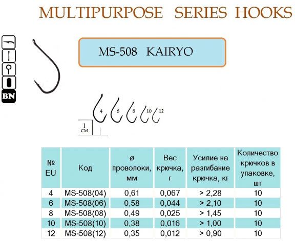 Крючок Flying Fish №6 20 г 10 шт. MS-508(06)