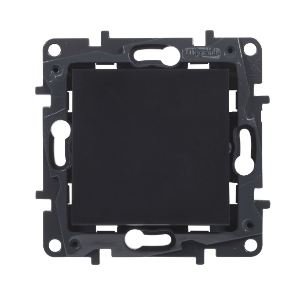 Переключатель проходной одноклавишный Niloe Step 863506 без подсветки черный