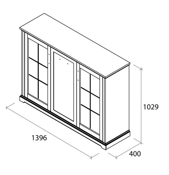 Буфет Aqua Rodos Bianca белый матовый 